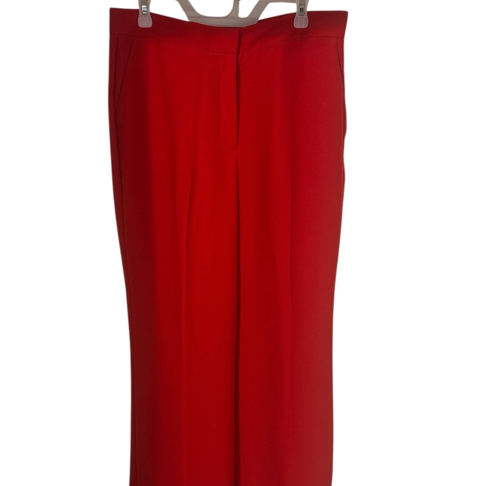 Ann Taylor Women’s Drape Pleated Relaxed Straight Dress Pants Red Size 12 NWOT